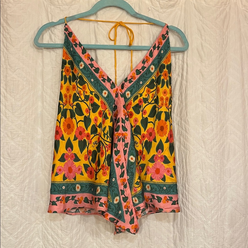 Anthropologie X Farm Rio Heart Ivy Scarf Top - Picture 5 of 8